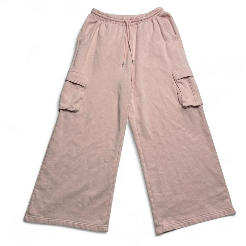 Pink Victoria's Secret baby pink cargo wide leg sweatpants Size L